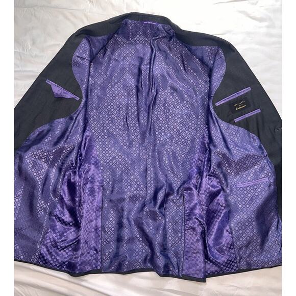 Ted Baker Endurance Blazer Size 44L Gray Jarrett 100% Wool Sportscoat Business - Picture 14 of 16